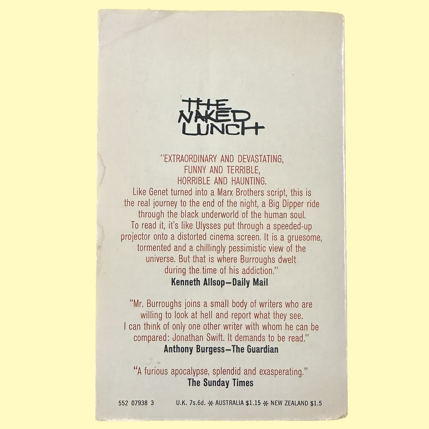 The Naked Lunch by William Burroughs, 1968